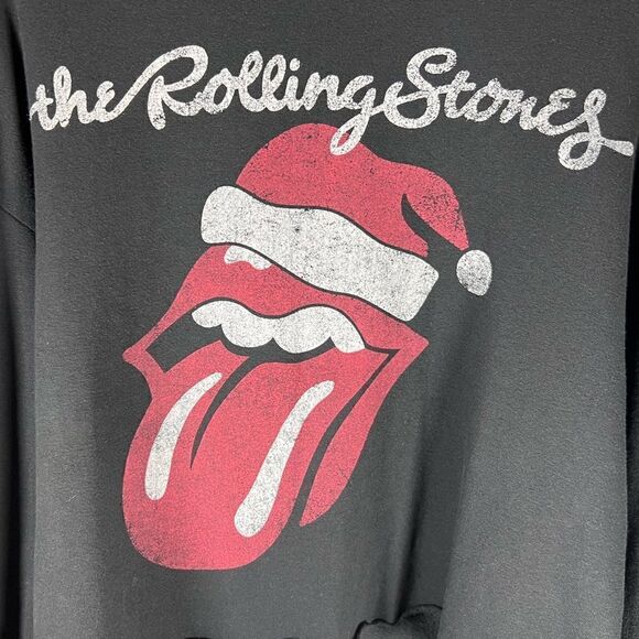 The Rolling Stones santa hat cropped sweatshirt black size XXL - Picture 4 of 12